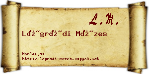 Légrádi Mózes névjegykártya